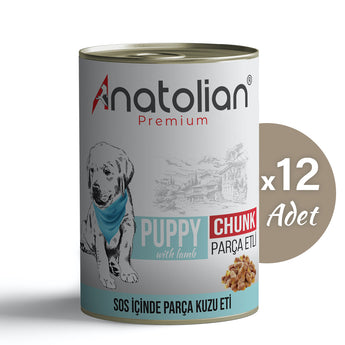 Kuzulu Parça Etli Yavru Köpek Konservesi 400 gr x 12 Adet