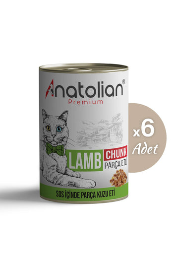 Kuzulu Parça Etli Kedi Konservesi 400 gr x 6 Adet