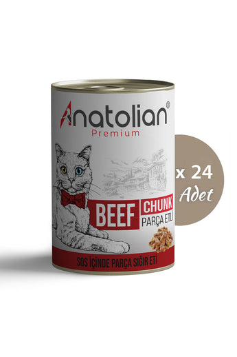 BiftekliParça etli Yetişkin kedi Konservesi 400 gr x 24 Adet