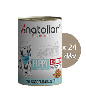 Anatolian Premium kuzulu parça etli yavru köpek konservesi 24x400 gr